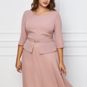 rochie-vera-roz-cu-peplum-si-accesoriu-metalic-in-talie-1073751-868377-4.jpeg Rochie Vera roz cu peplum si accesoriu metalic in talie