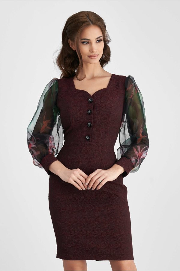 rochie-viada-bordo-cu-maneci-din-organza-imprimate-floral-995061-802872-4.jpeg Rochie Viada bordo cu maneci din organza imprimate floral