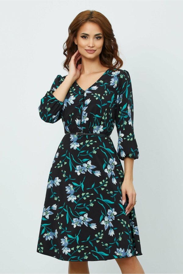 rochie-viada-neagra-cu-imprimeu-floral-verde-1004199-810972-4.jpeg Rochie Viada neagra cu imprimeu floral verde