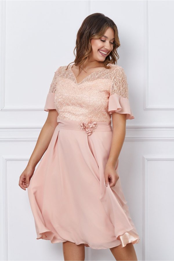 rochie-viviana-peach-cu-dantela-la-bust-1053981-852747-4.jpeg Rochie Viviana peach cu dantela la bust