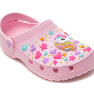 Saboti SKECHERS roz, HEART CHARMER, din pvc
