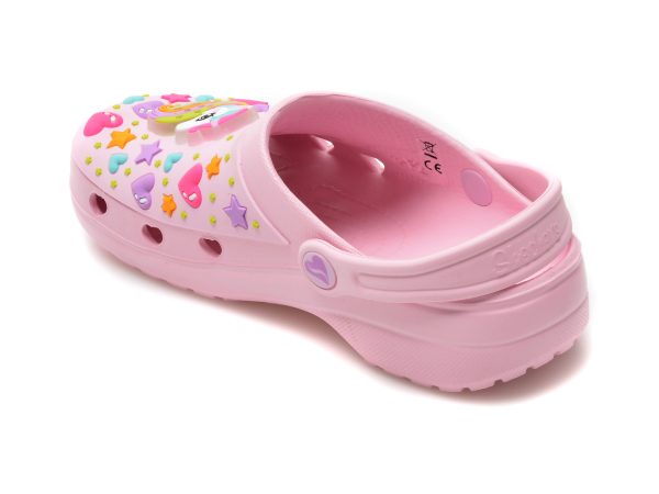Saboti SKECHERS roz, HEART CHARMER, din pvc