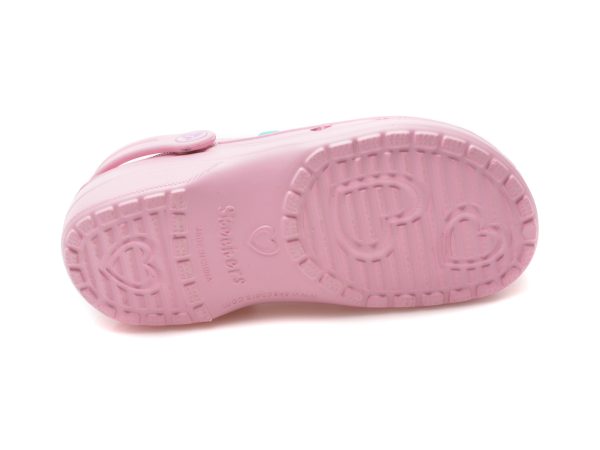 Saboti SKECHERS roz, HEART CHARMER, din pvc