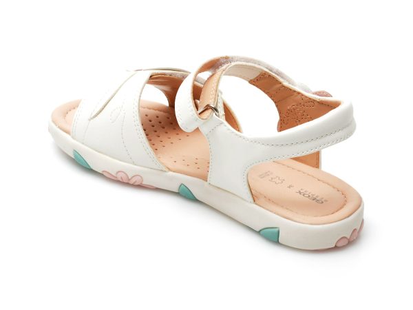 Sandale GEOX albe, J258ZC, din piele ecologica