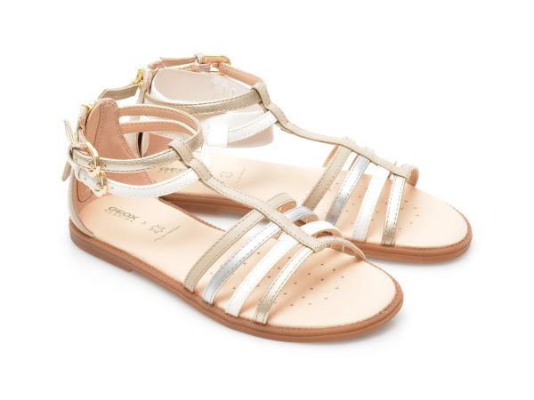 Sandale GEOX bej, J7235D, din piele ecologica