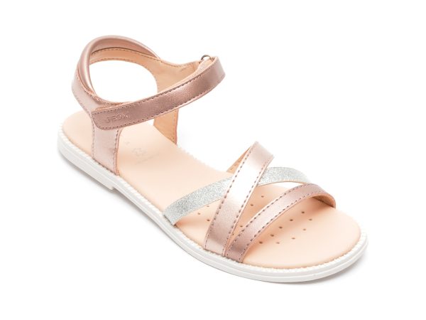 Sandale GEOX roz, J5235D, din piele ecologica