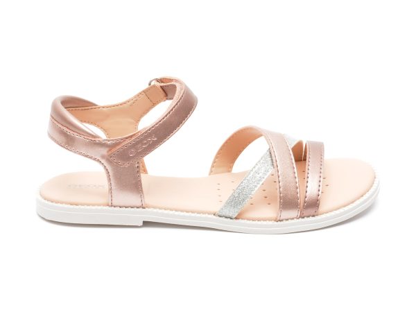 Sandale GEOX roz, J5235D, din piele ecologica