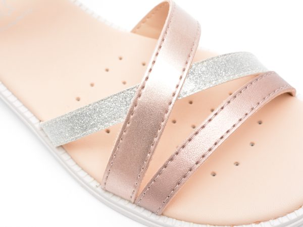 Sandale GEOX roz, J5235D, din piele ecologica