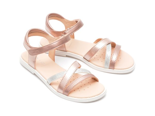 Sandale GEOX roz, J5235D, din piele ecologica