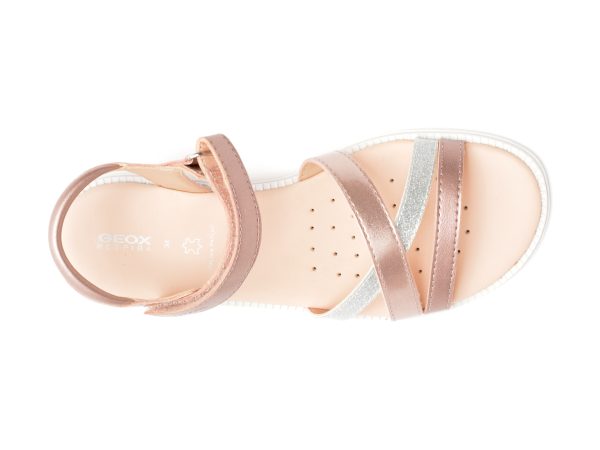 Sandale GEOX roz, J5235D, din piele ecologica