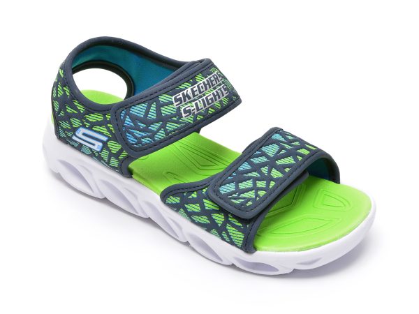 Sandale SKECHERS bleumarin, HYPNO-SPLASH, din piele ecologica