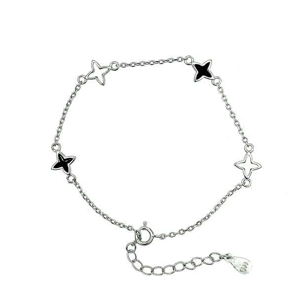 Bratara din argint 925 black and white star