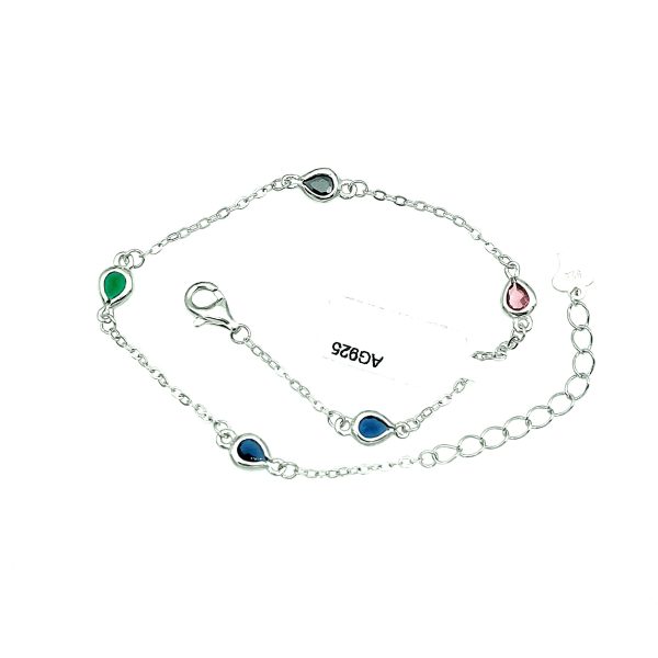 Bratara din argint 925 cu cristale zirconiu colorful stone Reglabil