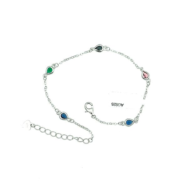 Bratara din argint 925 cu cristale zirconiu colorful stone Reglabil