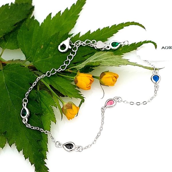 Bratara din argint 925 cu cristale zirconiu colorful stone Reglabil