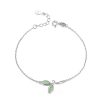 Bratara din argint 925 cu cristale zirconiu green leaf Reglabil