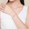 Bratara din argint 925 cu cristale zirconiu green leaf Reglabil