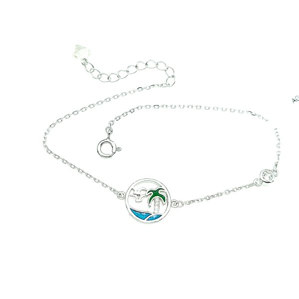 Bratara din argint 925 cu cristale zirconiu palm island Reglabil