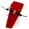 Bratara din argint 925 cu snur negru si rosu, Hamsa