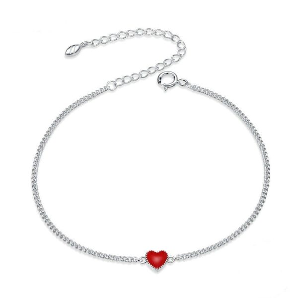 Bratara din argint 925 tiny red heart Reglabil
