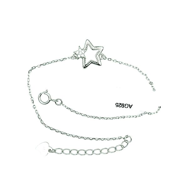 Bratara din argint cristale zirconiu incolore shinning star Reglabil