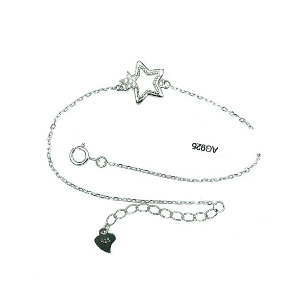 Bratara din argint cristale zirconiu incolore shinning star Reglabil