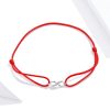 Bratara snur rosu infinity sign din argint 925