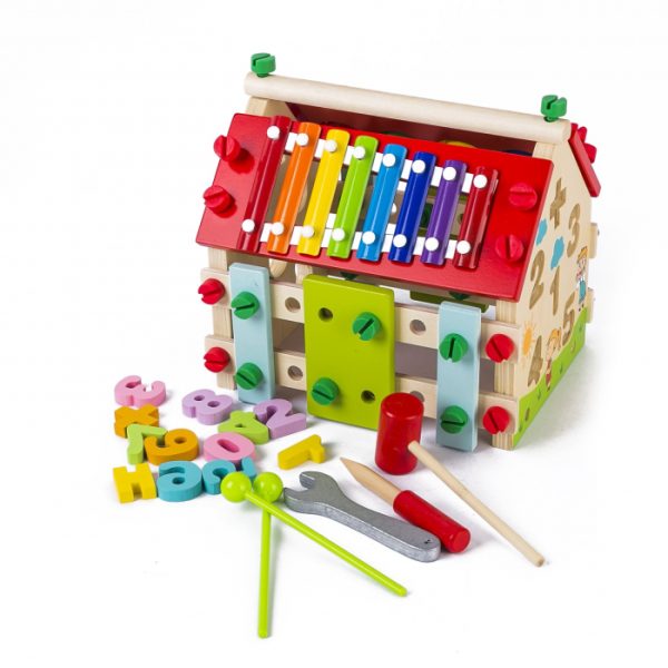 casuta-multifunctionala-din-lemn-6-in-1-color-1996-102620.jpg Casuta Multifunctionala Din Lemn 6 in 1 Color