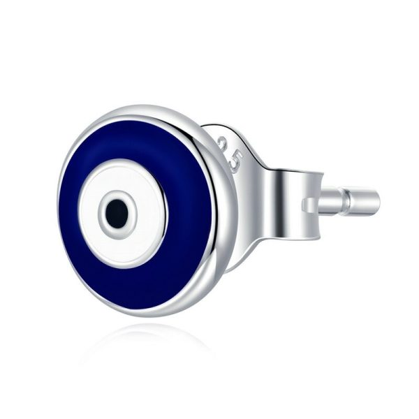 Cercel guardian eye din argint 925 si email albastru