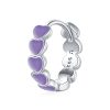 Cercel singular din argint 925 cu email purple heart