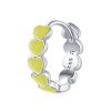Cercel singular din argint 925 cu email yellow heart