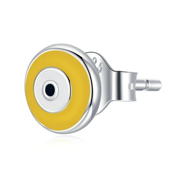 Cercel singular guardian eye din argint 925 si email