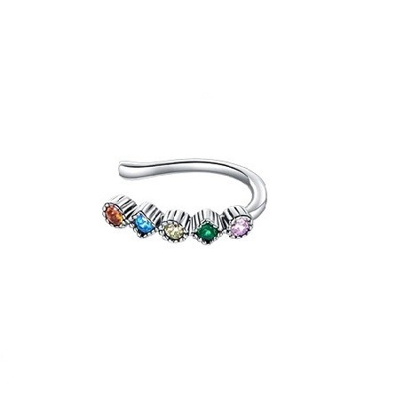 Cercelus piercing din argint cu cristale colorful stone