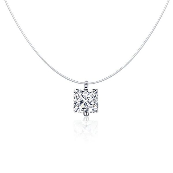 Colier cu fir transparent simple one din argint 925