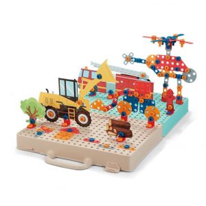 Geanta cu trusa pentru constructii 3D, cu scule, DYI, 333 piese