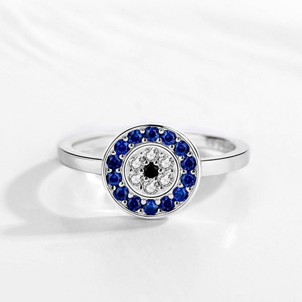Inel blue stone din argint 925 7 US (diametru 17,3 mm)