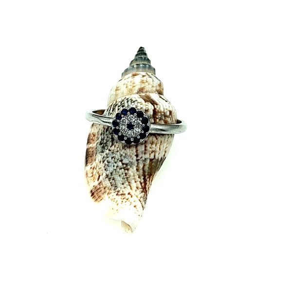 Inel blue stone din argint 925 7 US (diametru 17,3 mm)