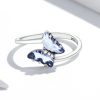 Inel butterfly din argint 925 cu cristale zirconiu 8 US (diametru 18,2 mm)