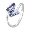 Inel butterfly din argint 925 cu cristale zirconiu 8 US (diametru 18,2 mm)