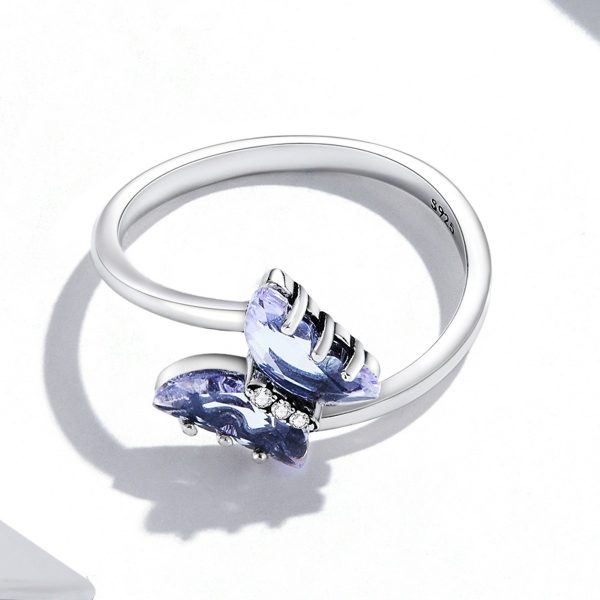 Inel butterfly din argint 925 cu cristale zirconiu 8 US (diametru 18,2 mm)