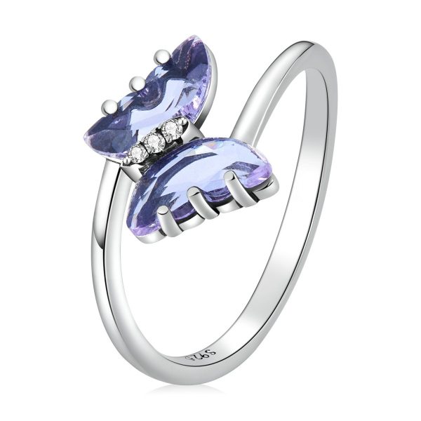Inel butterfly din argint 925 cu cristale zirconiu 8 US (diametru 18,2 mm)