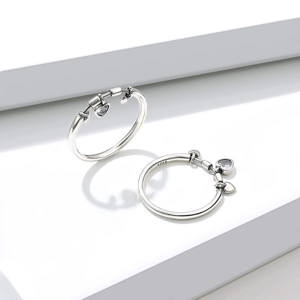 Inel cool heart din argint 925 cu cristale zirconiu 8 US (diametru 18,2 mm)