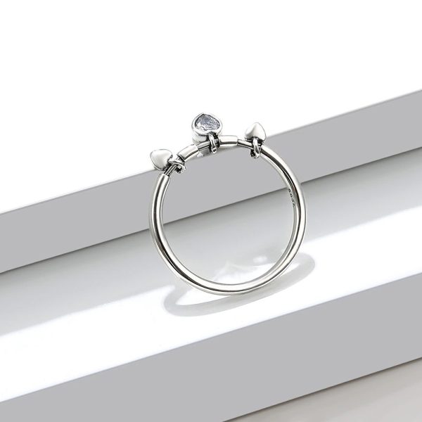 Inel cool heart din argint 925 cu cristale zirconiu 8 US (diametru 18,2 mm)