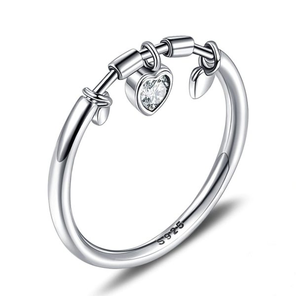 Inel cool heart din argint 925 cu cristale zirconiu 8 US (diametru 18,2 mm)