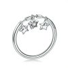 Inel cu 3 stelute din argint 925 si cristale zirconiu 8 US (diametru 18,2 mm)
