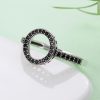 Inel decorativ din argint 925 cu cristale negre 9 US (diametru 18,9 mm)