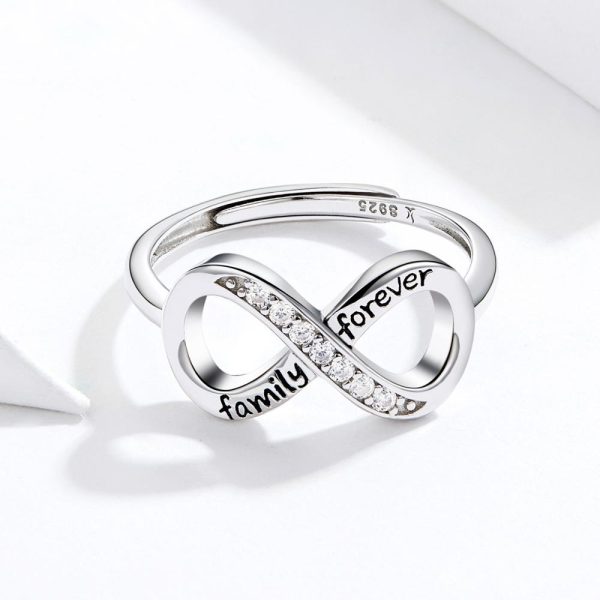 Inel din argint 925 cu cristale zirconiu infinity family love