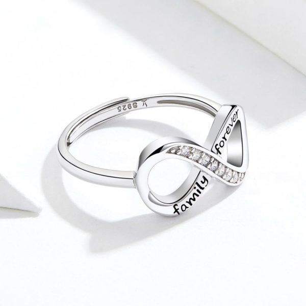 Inel din argint 925 cu cristale zirconiu infinity family love