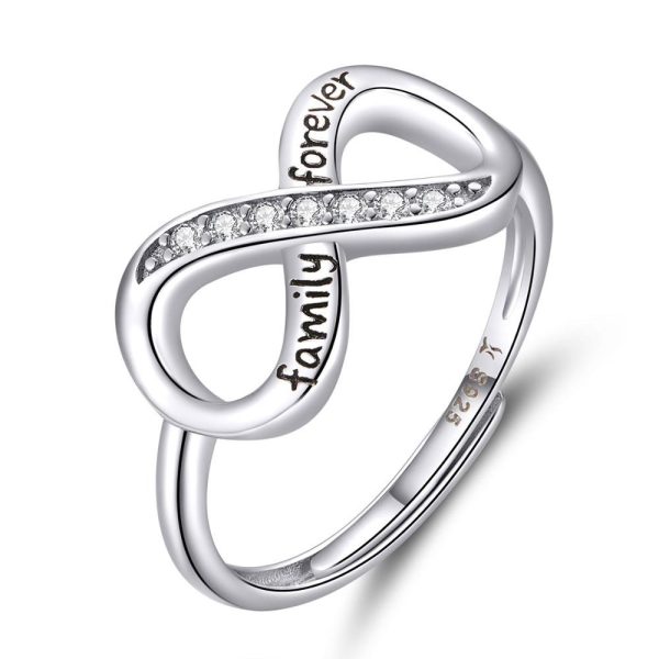 Inel din argint 925 cu cristale zirconiu infinity family love