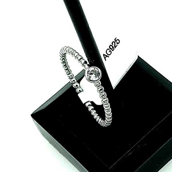 Inel din argint 925 cu cristale zirconiu simple one 8 US (diametru 18,2 mm)